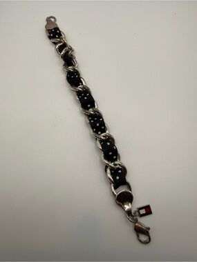 Tommy Hilfiger Vintage Polka Dot Chain Ribbon Bracelet